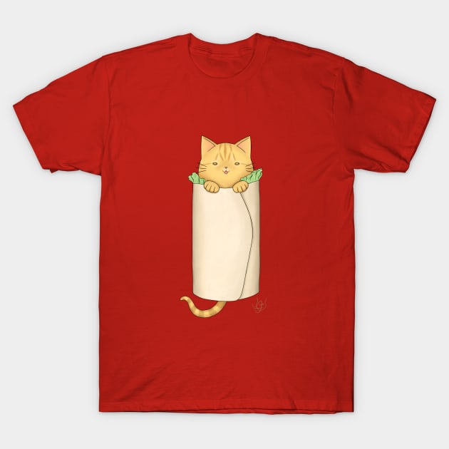 Burrito Cat T-Shirt by BastetLand